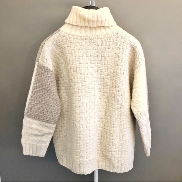 Vintage VITTATINI 100% Wool Chunky Oversized Cable Knit High Neck Jumper Sweater - Picture 2 of 11